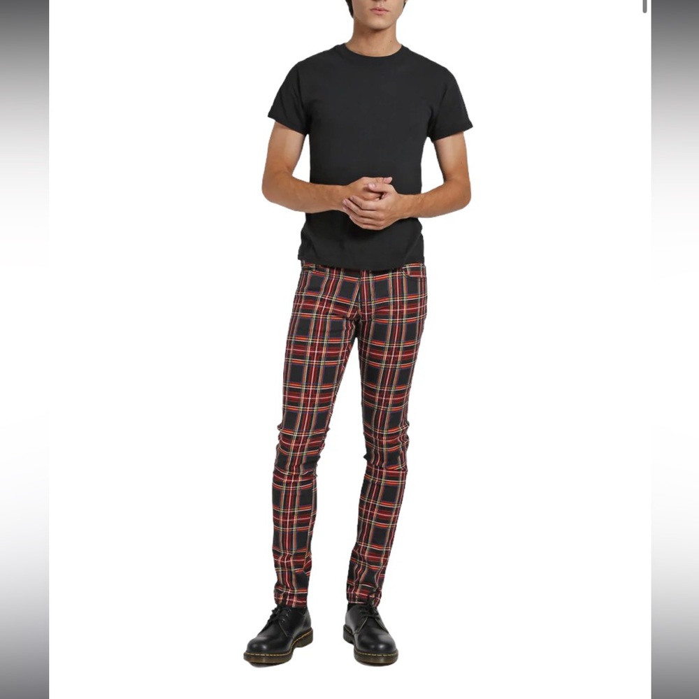 🎸TRIPP NYC - BLACK PLAID ROCKER JEAN